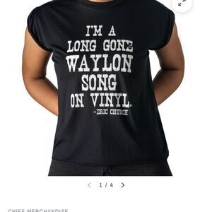 Eric Church LADIES LONG GONE WAYLON SONG ROLLED SLEEVE TANK